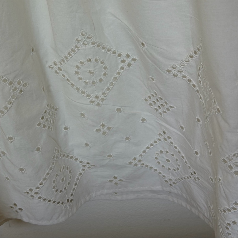 Mango White Midi Dress with Eyelet Details - Picture 3 of 5